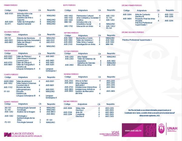 Plan de Estudios Artes Visuales